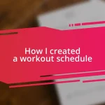 How I created a workout schedule